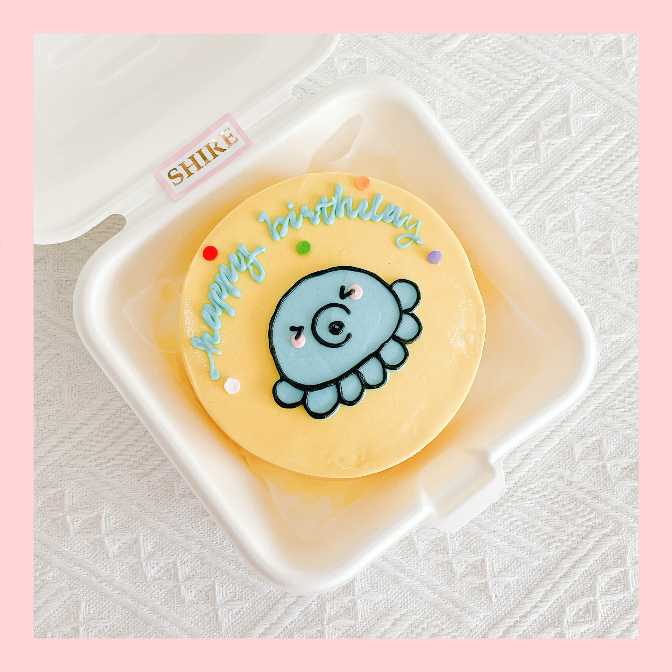 Mini Bento hình động vật biển dễ thương - Bánh kem bơ mini hộp bã mía