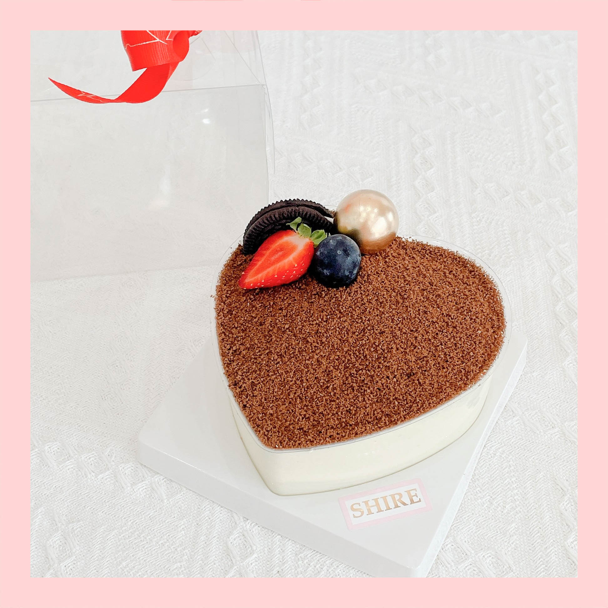 Tiramisu mini trái tim 12cm nhiều vị - Bánh kem tiramisu mini hộp mica trong