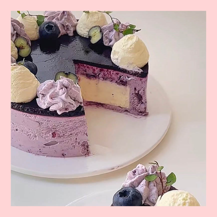 Mousse lạnh việt quất - Bánh kem sinh nhật kiểu âu