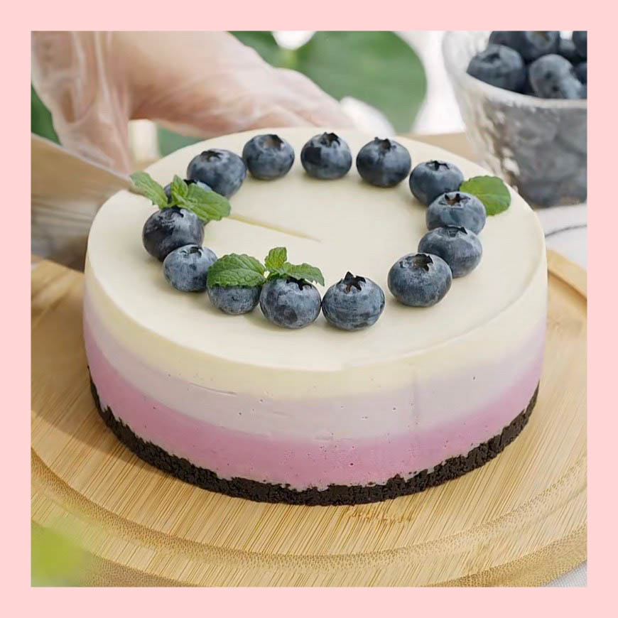 Mousse lạnh việt quất - Bánh kem sinh nhật kiểu âu