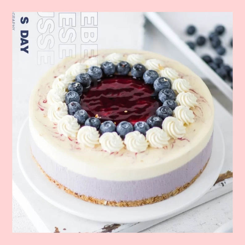 Mousse lạnh việt quất - Bánh kem sinh nhật kiểu âu