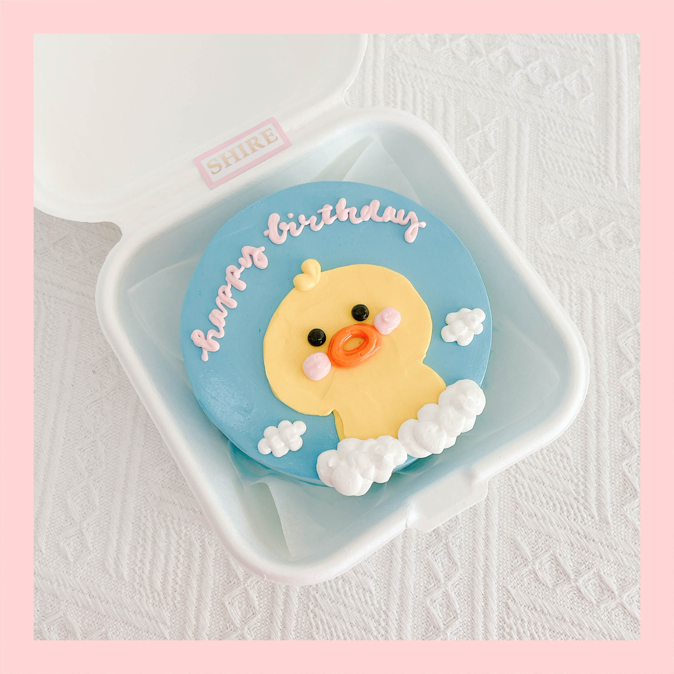 Mini Bento hình vịt dễ thương - Bánh kem bơ mini hộp bã mía