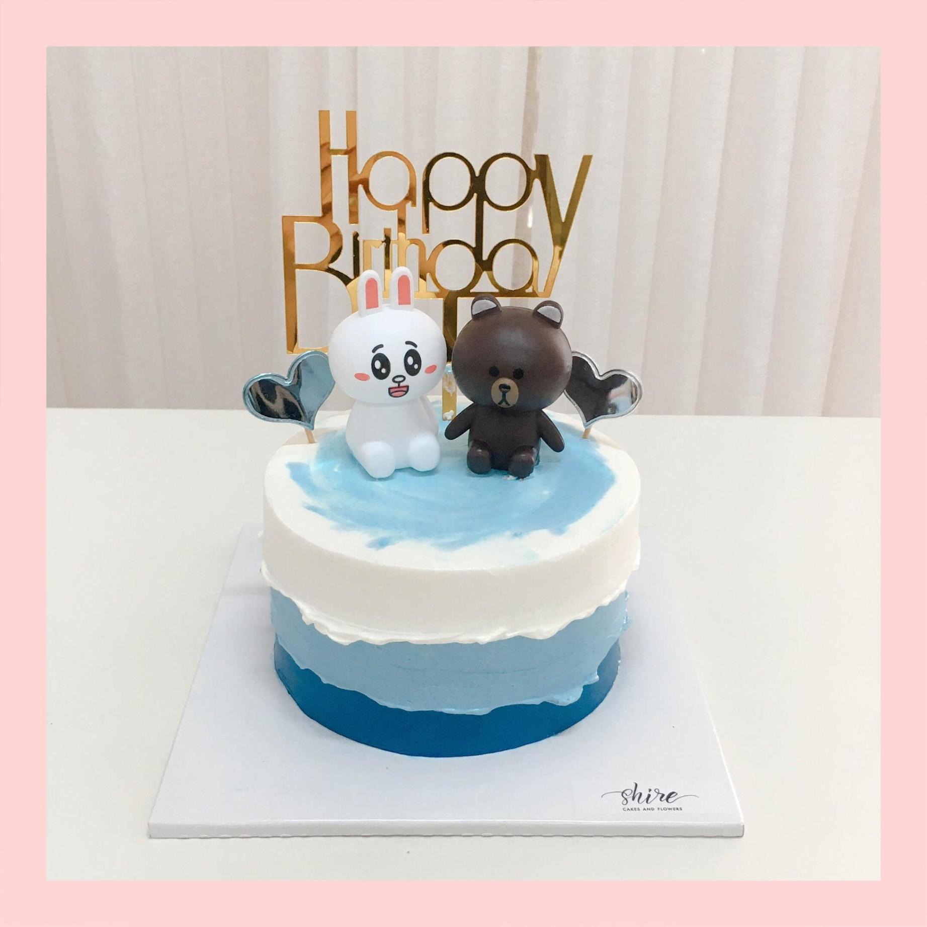 Bánh mini trang trí đồ chơi thú cute cho bé gái  - Bánh kem bơ mini 10-12cm