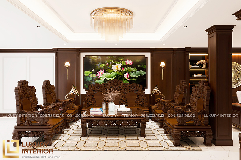 Được thiết kế với chất liệu gỗ gõ siêu sang đẳng cấp tại Ninh Bình, các thiết kế nội thất này chắc chắn sẽ làm say mê những người yêu thích đồ nội thất cao cấp. Với các chi tiết kết hợp sắc sảo giữa gỗ và ngọc trai, các không gian thiết kế này mang đến cho bạn sự sang trọng và đẳng cấp tuyệt đối.