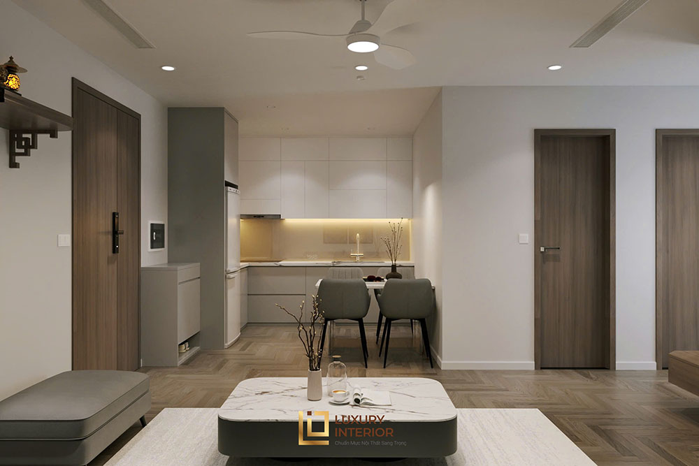 Thiết kế nội thất hiện đại tối giản cho căn hộ 75m²