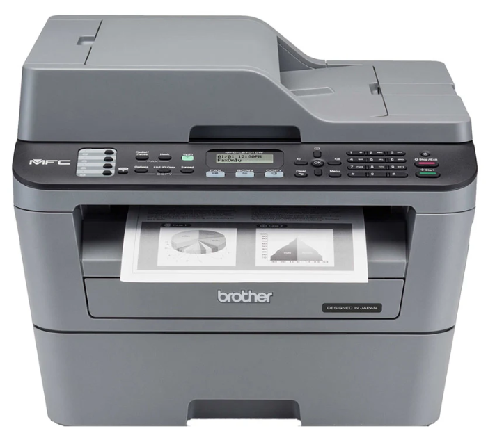 Máy in Laser đen trắng đa năng Brother MFC-L2701DW (In đảo mặt| Copy| Scan ADF 1 mặt| Fax| A4,| A5| USB| LAN| WIFI); 12T