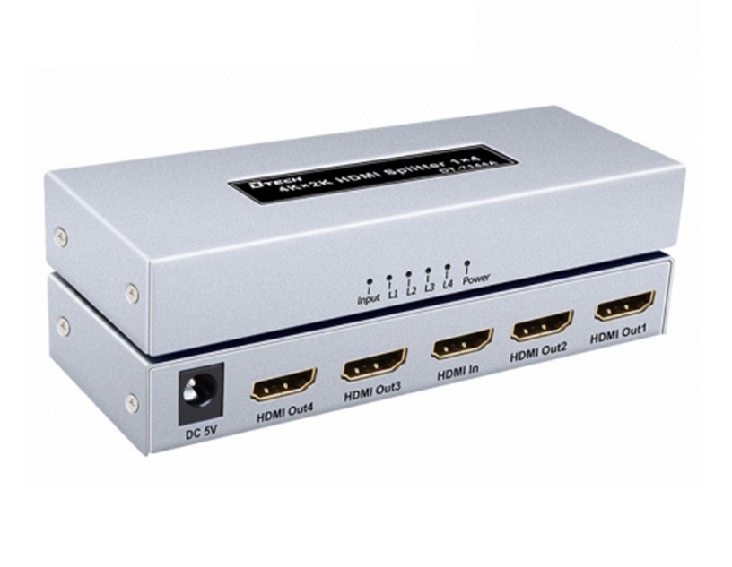 Hộp chia Multi HDMI 1->4 340MHz 4Kx2K Mini DT- 7144A Dtech (S); 06T (-)