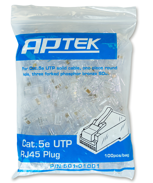 Đầu bấm mạng CAT5 hiệu APTEK (100c/bịch) 501-01001