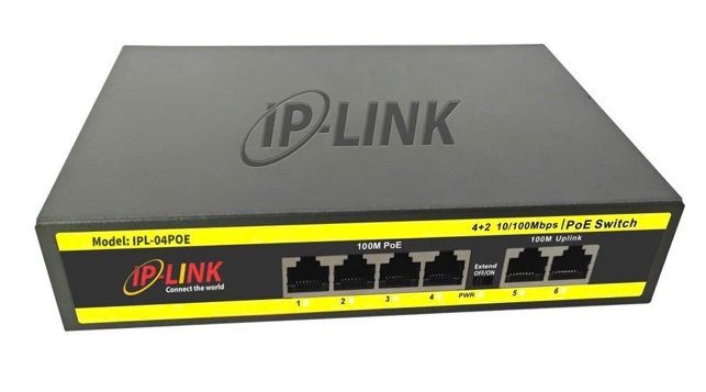 Switch PoE 4 ports 100 + 02 Up-link 100, dòng Eco IP-Link IPL-P04/ Vàng; 24T