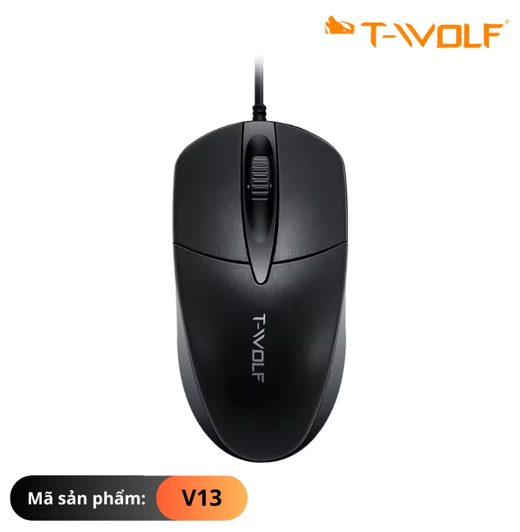 MOUSE T-WOLF V13 (Black/USB/1000dpi/3 key/1.1m); 12T