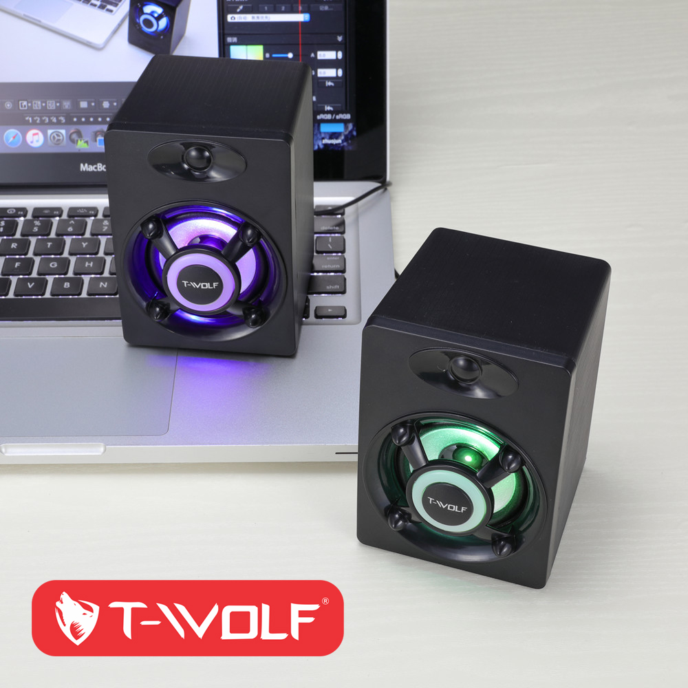 LOA T-WOLF S1 (2.0, LED, 3Wx2, Jack 3.5mm-USB, Surround sound); 06T