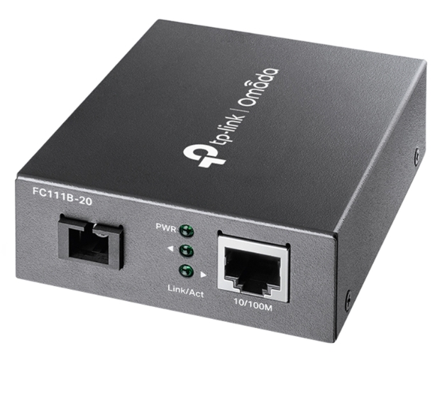Bộ chuyển đổi quang điện TP-Link TL-FC111B-20 | Chuyển đổi cổng RJ45 <-> cổng quang SC, tốc độ 10/100Mbps | truyền và nhận tín hiệu qua 1 sợi cáp quang duy nhất 20km; 24T
