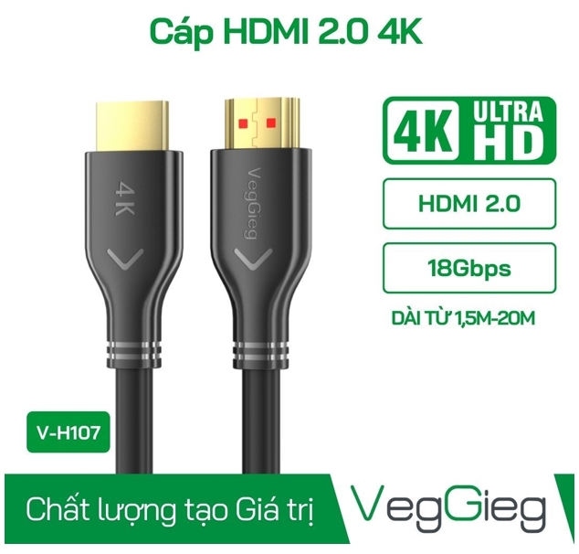 Cáp HDMI 2.0 4K VegGieg 15m V-H111; 12T