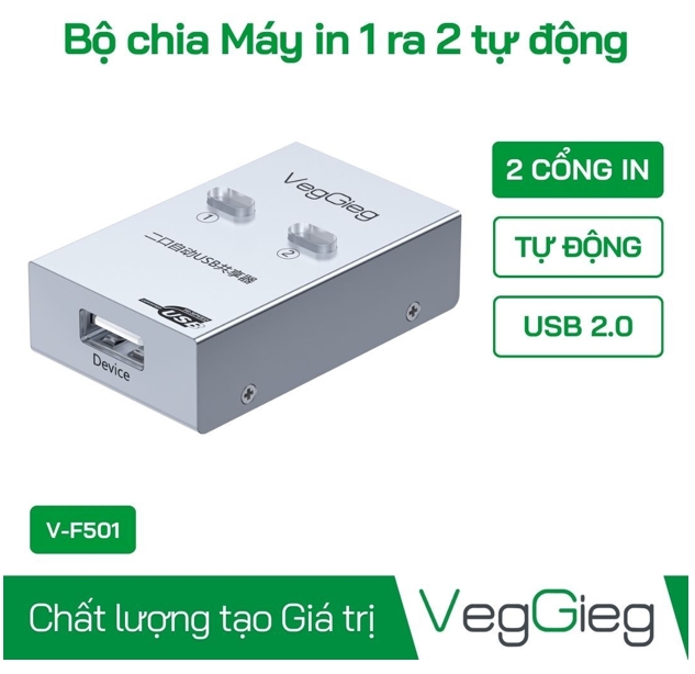 Bộ Chia Máy In 1 Ra 2 Tự Động VegGieg V-F501; 12T