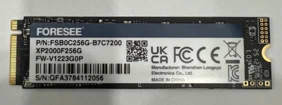 Ổ cứng NVME 256G FORESEE rả máy | KoV; 24T