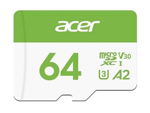 >=20 -5K | Thẻ nhớ mSD ACER MSC100 64GB CL10 U3 V30 A1 R100 W30. Mã: MSC100-64GB; 24T
