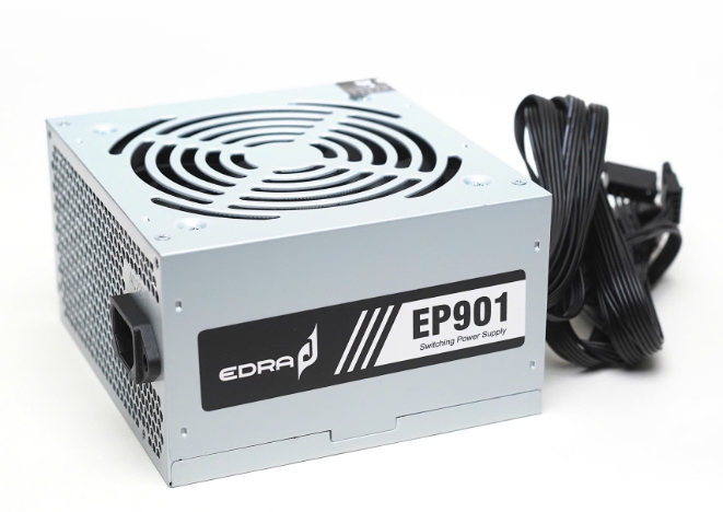 NGUỒN VĂN PHÒNG EDRA EP901 (FAN 12cm, cable dẹt) | Công suất thực : 230W | Điện Áp đầu vào: AC200V-240V | Dòng điện đầu vào: 4A | Tần số đầu vào: 50Hz | Điện áp đầu ra: 73W | Dòng điện đầu ra: 168W | Tần số đầu ra: 10w | Kích thước vỏ thùng: 470*410*170mm (10 chiếc)