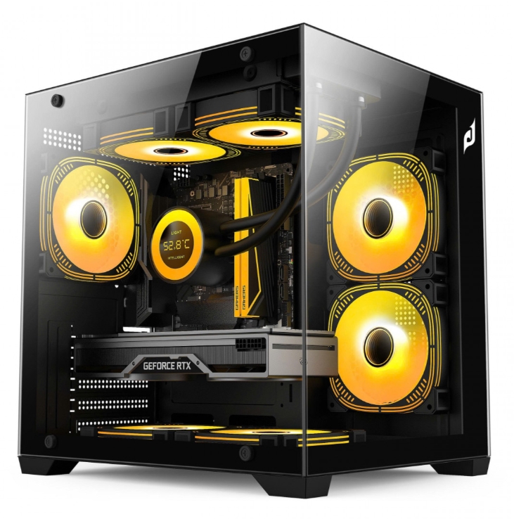 Vỏ máy tính ECS1507, màu đen - Edra | Cổng kết nối: 1xUSB 3.0, 2xUSB 2.0, 1xAudio, 1xFan controller | Hỗ trợ tản nhiệt nước (Radiator): 240 mm | Hỗ trợ VGA tối đa: 330 mm | Số khay ổ cứng: 1xHDD + 2xSSD | Hỗ trợ quạt (Fan): 7 quạt 120 mm (2 nóc, 1 sau, 2 dưới, 2 mainboard) | Kích thước: 225 x 275 x 355 mm; 12T