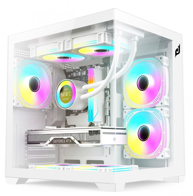 Vỏ máy tính ECS1507, màu trắng - Edra | Cổng kết nối: 1xUSB 3.0, 2xUSB 2.0, 1xAudio, 1xFan controller | Hỗ trợ tản nhiệt nước (Radiator): 240 mm | Hỗ trợ VGA tối đa: 330 mm | Số khay ổ cứng: 1xHDD + 2xSSD | Hỗ trợ quạt (Fan): 7 quạt 120 mm (2 nóc, 1 sau, 2 dưới, 2 mainboard) | Kích thước: 225 x 275 x 355 mm; 12T