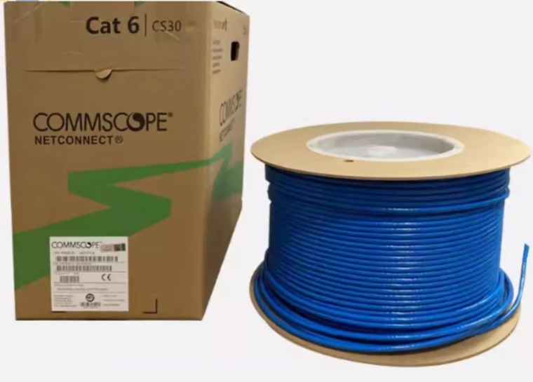 1427071-6: Cáp mạng Commscope Cat6e UTP CAT6 4UTP, 24AWG, CM, 305m/thùng, màu xanh