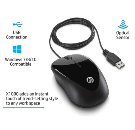 >=5 -5K | Chuột vi tinh có dây HP X1000 Mouse _H2 C21 AA | V+8%; 12T