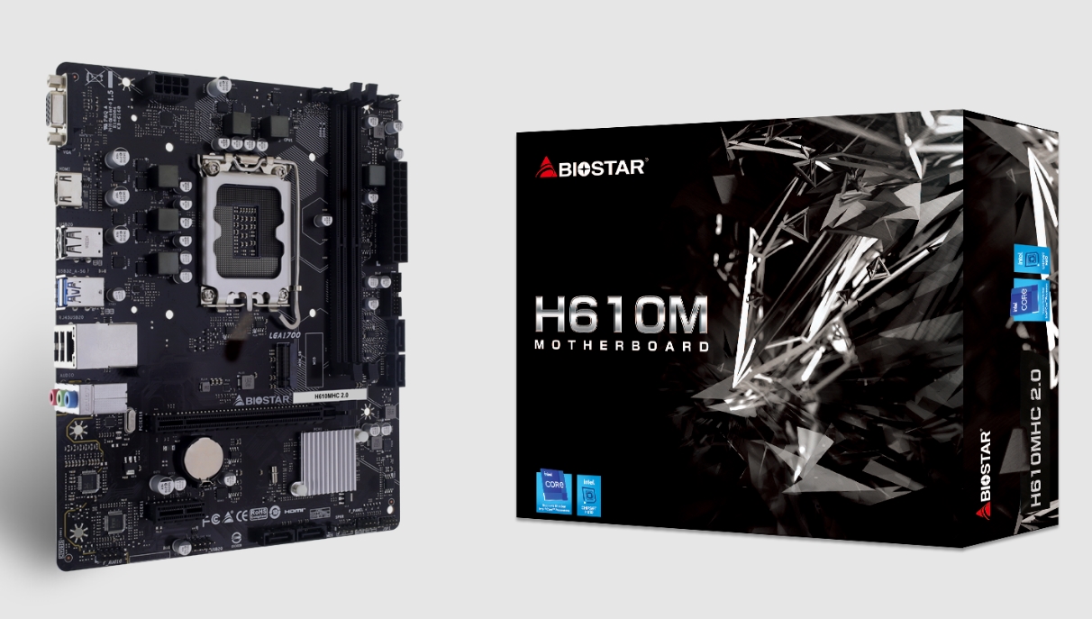 Motherboard BIOSTAR H610MHC 2.0 | Socket : 1700 | Supports 12th/ 13th/ 14th | Supports 2-DIMM DDR4 up to 64 GB Memory | Supports PCIe 4.0 | Supports PCIe 3.0 M.2 (32Gb/s) | Supports HDMI® 4K2K | Supports USB 3.2 Gen1; 36T
