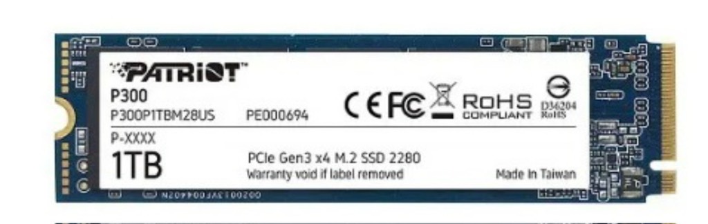Ổ cứng PATRIOT SSD P300 NVMe M.2 PCIe gắn trong 1TB P/N P300P1TBM28; 36T