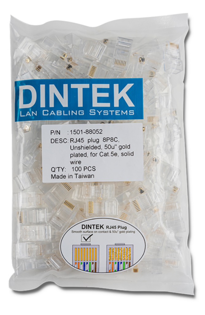 Đầu bấm mạng Rj45 loại 1501-88052 (100c/bịch), hiệu Dintek