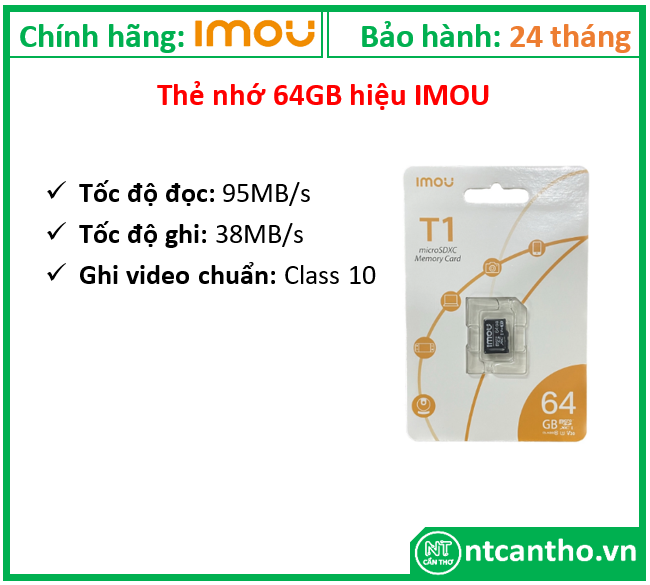 Thẻ nhớ 64GB hiệu IMOU ST3-64-T1; 24T