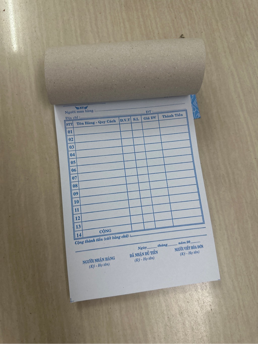 Hoá đơn lẻ 1 liên 100to