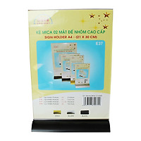 Kệ Mica 02 Mặt Đế Nhôm A4 E37 (KT: 21 x 30cm)
