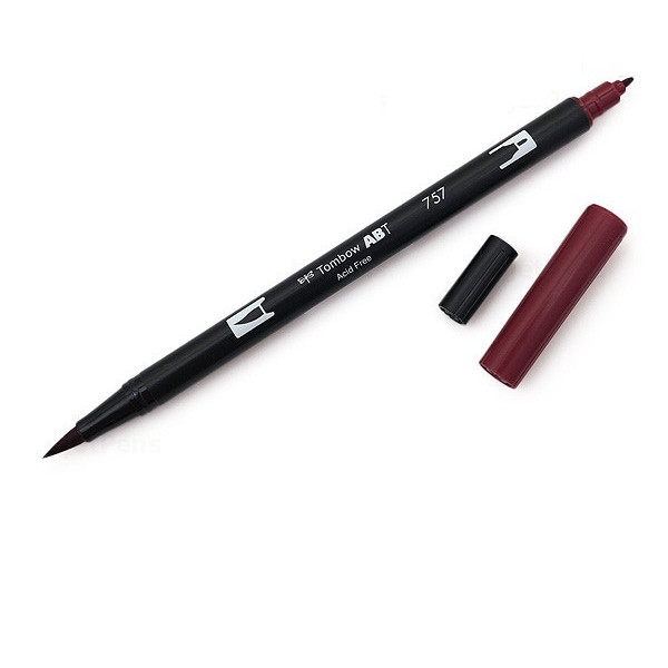 Bút lông cọ hai đầu Tombow ABT Dual Brush Pen - Brush/ Bullet - Port Red (757)