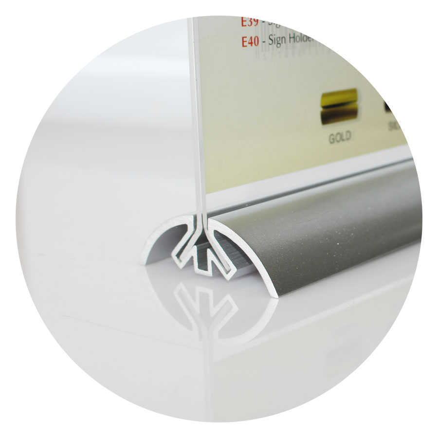 Kệ Mica 02 Mặt Đế Nhôm A4 E37 (KT: 21 x 30cm)