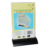 Kệ Mica 02 Mặt Đế Nhôm Cao Cấp A6 E40 (10 x 15cm)