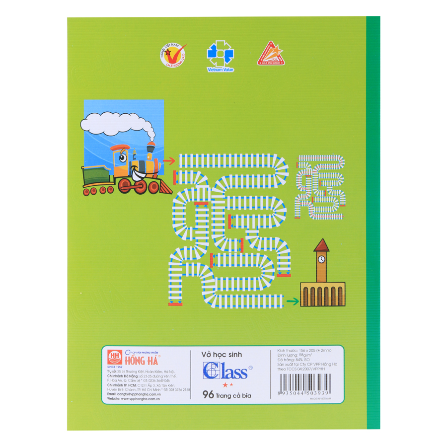 Lốc 10 Quyển Tập Học Sinh 4 Ô Ly Clas - Xanh Lá - Giao Mẫu Ngẫu Nhiên (96 Trang / Cuốn)