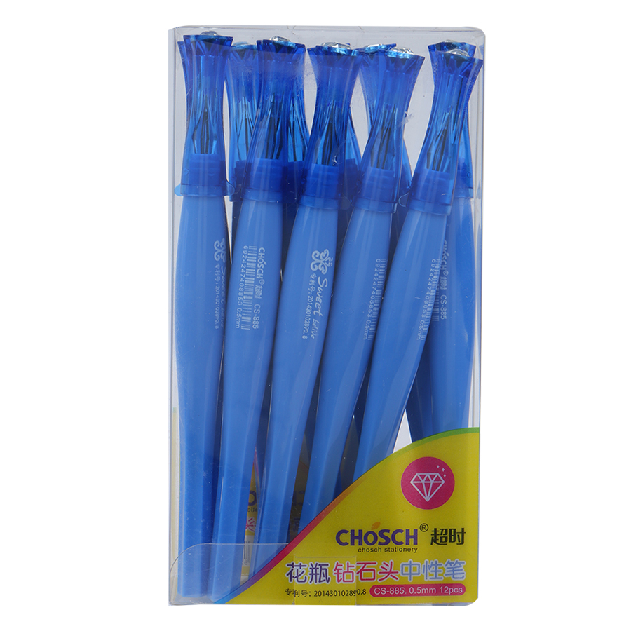 Hộp 12 Cây Viết Kim Cương 885 - Xanh Dương