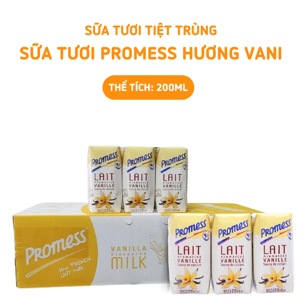 Sữa vani 200ml Promess - Chính Hãng [ Sữa tươi Pháp]