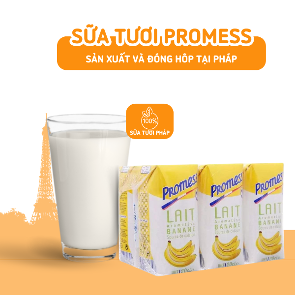 Sữa chuối Promess 200ml - Chính hãng [Sữa tươi Pháp]
