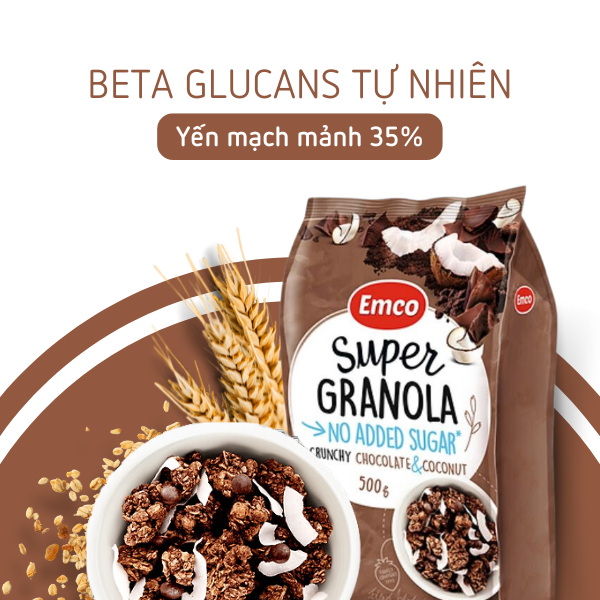 Ngũ cốc Emco không thêm đường vị socola và dừa túi 500gr