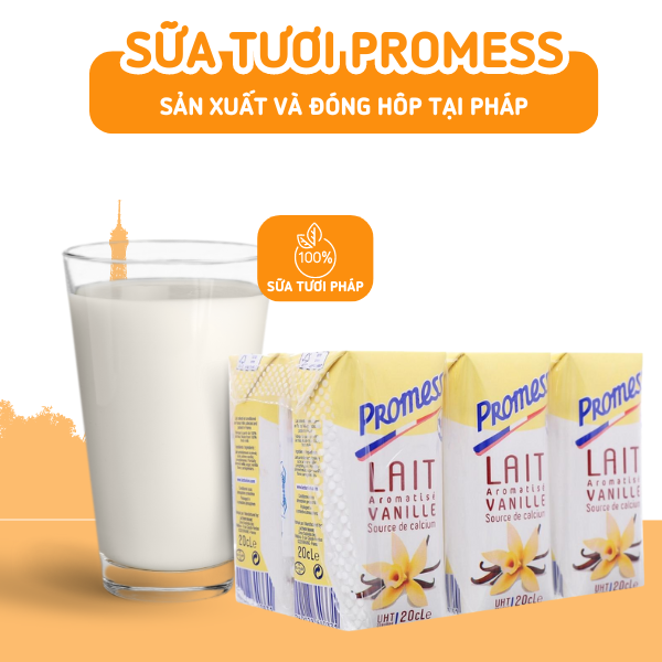 Sữa vani 200ml Promess - Chính Hãng [ Sữa tươi Pháp]