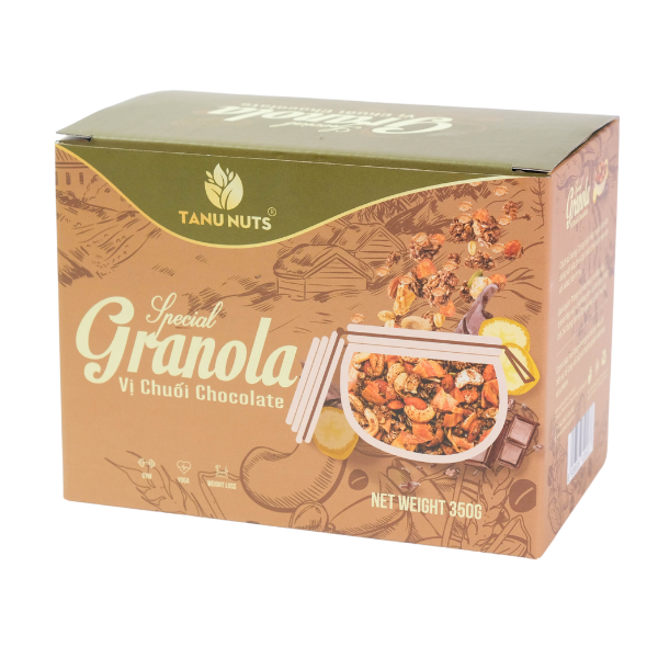 Ngũ cốc granola siêu hạt, gói nhỏ tiện lợi- Hộp 10 gói 350gr