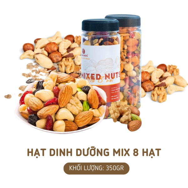 Hạt dinh dưỡng mix 8 loại TANU NUTS, ngũ cốc granola siêu hạt ăn kiêng giảm cân, ngũ cốc bà bầu