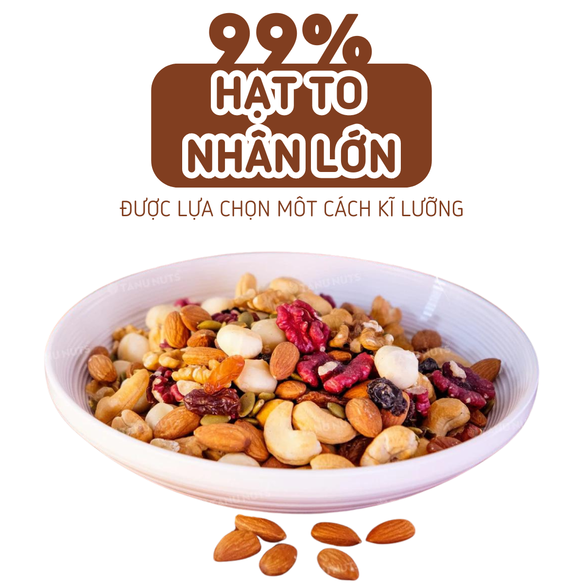 Hạt dinh dưỡng mix 8 loại TANU NUTS, ngũ cốc granola siêu hạt ăn kiêng giảm cân, ngũ cốc bà bầu
