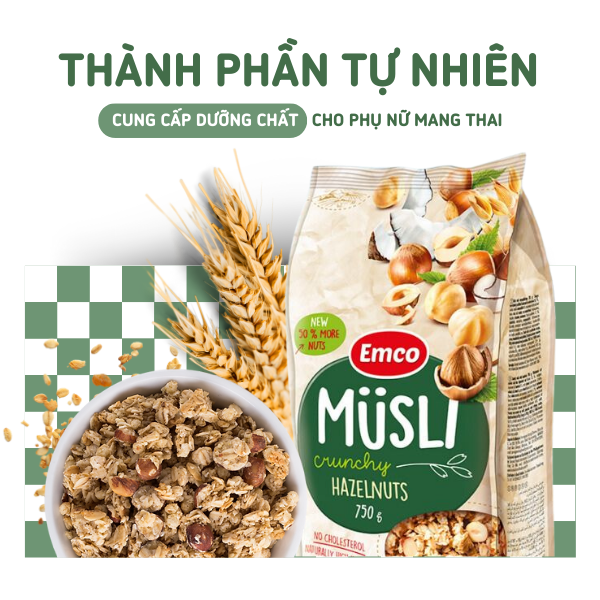 Ngũ cốc Emco vị hạt phỉ túi 750gr