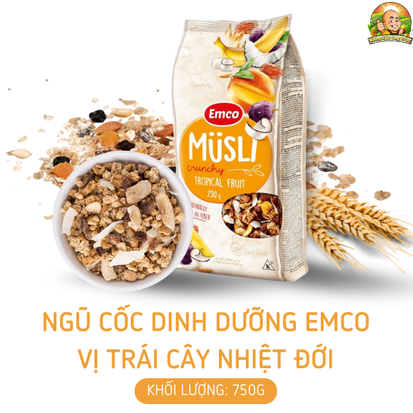 Ngũ cốc Emco vị hoa quả nhiệt đới túi 750gr
