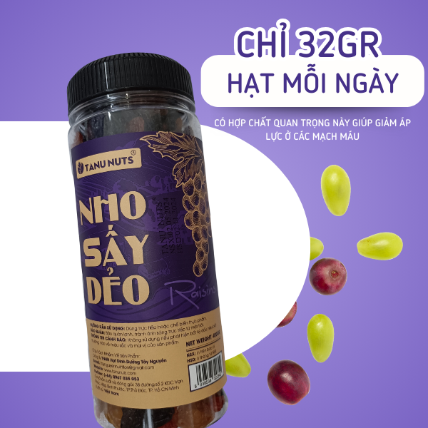 Nho khô Raisins 3 màu- hũ 350gr