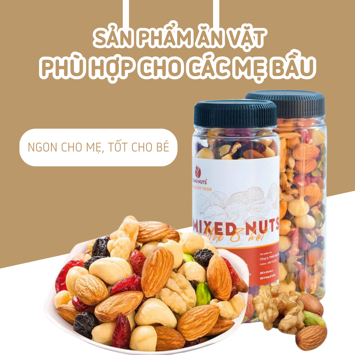 Hạt dinh dưỡng mix 8 loại TANU NUTS, ngũ cốc granola siêu hạt ăn kiêng giảm cân, ngũ cốc bà bầu