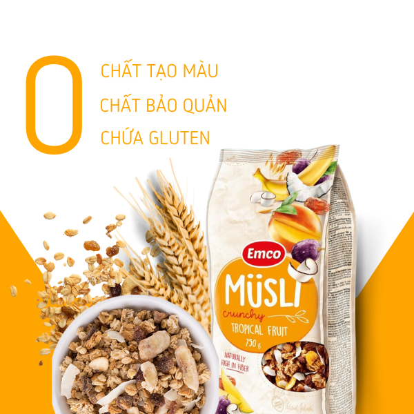 Ngũ cốc Emco vị hoa quả nhiệt đới túi 750gr