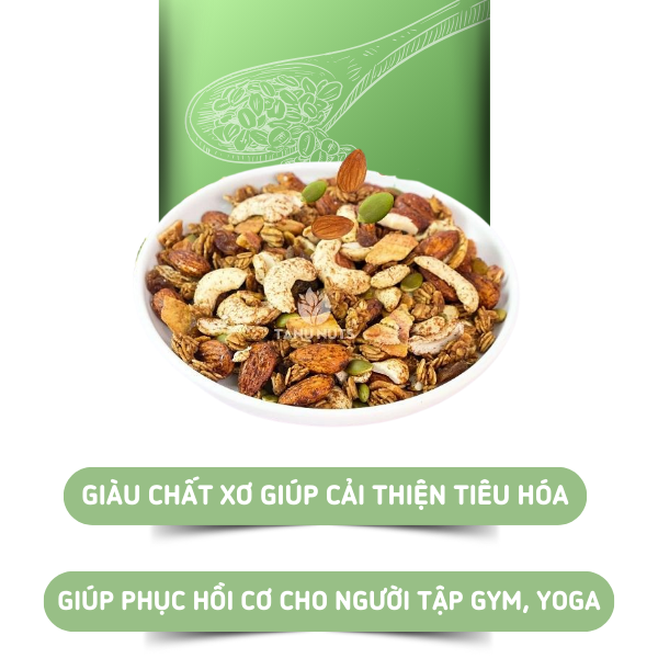 Ngũ cốc granola siêu hạt, gói nhỏ tiện lợi- Hộp 10 gói 350gr