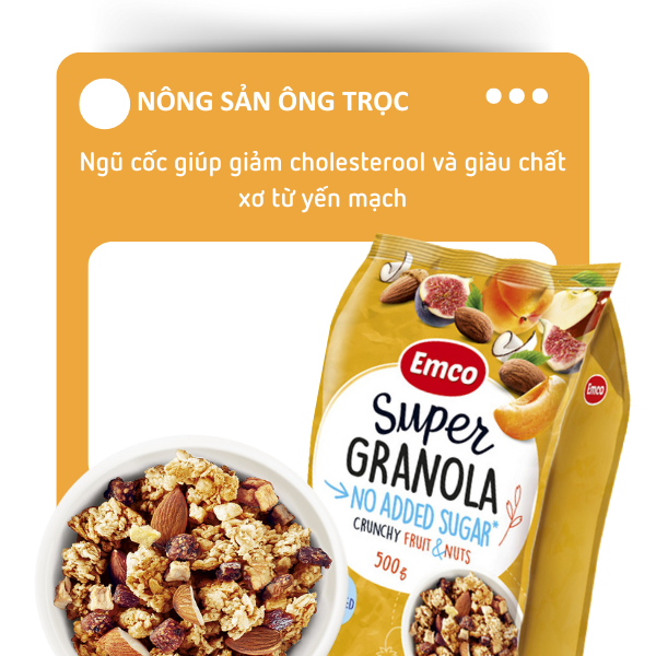 Ngũ cốc Emco không thêm đường vị trái cây và các loại hạt túi 500gr